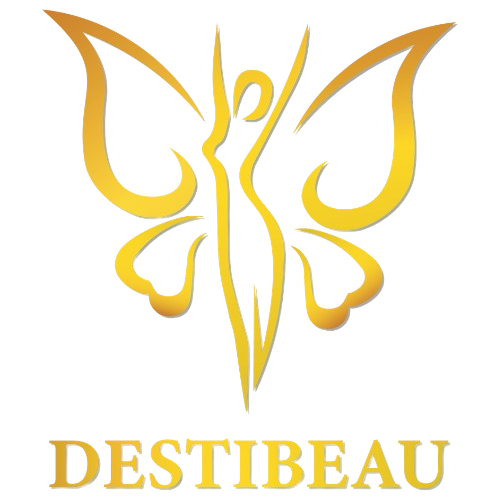 Destibeau beauty centre logo — butterfly emblem